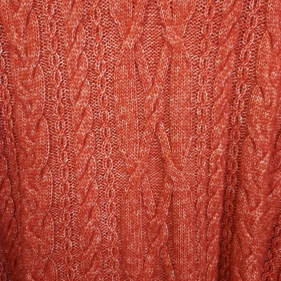 cAbi Sweater Women's Small Playoff Pullover Cable Knit Crew Neck Tunic Orange - Picture 7 of 16